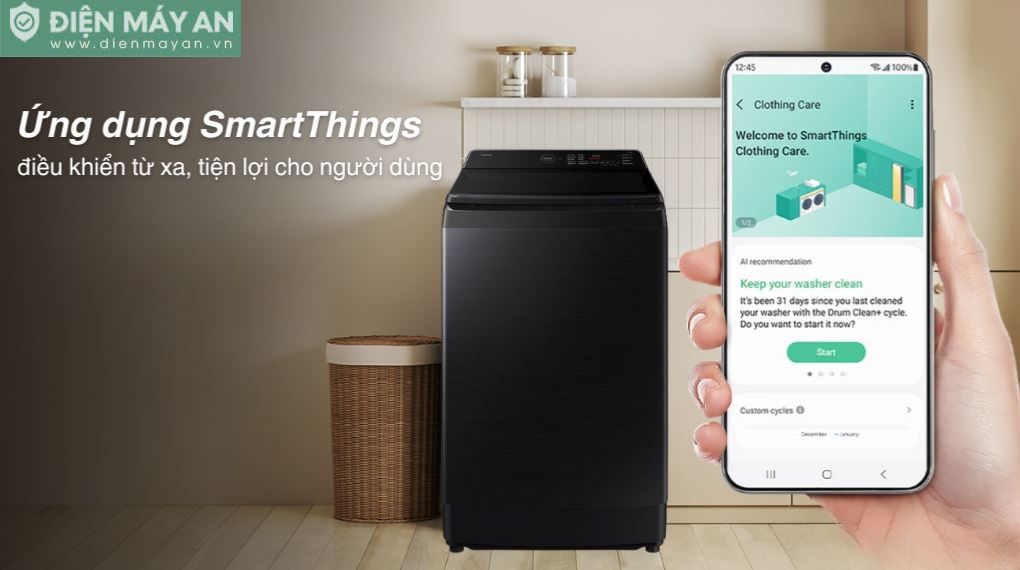 Máy giặt Samsung Inverter 19 kg WA80F19B9BSV